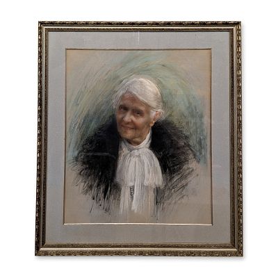 Kaethe Hoeltzell (American, 1925-2013) Large Scale Pastel on Paper, Portrait, Signed. An 