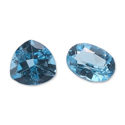 Two Loose Faceted Blue Topaz Gemstones. Two loose faceted blue topaz gemstones. The collection 