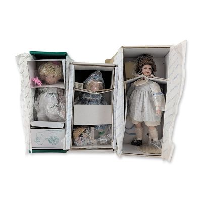 3pc Hamilton and Knowles Artist Series Porcelain Dolls. A collection of three artist-designed 