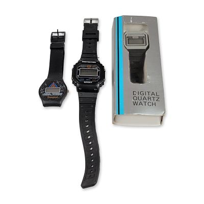 3pc Vintage Digital Wristwatches. Trio of vintage digital wristwatches. The lot includes a 
