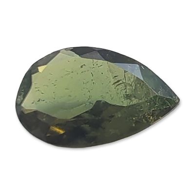 Loose Green Tourmaline Pear Cut Gemstone. Loose faceted green tourmaline gemstone in a pear cut. 
