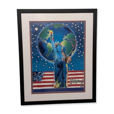 Peter Max (American, born 1937) Large Scale Mixed Media on Paper, Peace on Earth, Signed. One-of- 