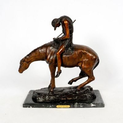 After James Fraser (American, 1876-1953) Bronze Sculpture, End of the Trail. Exceptional cast 