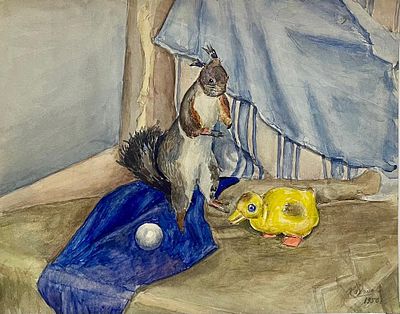 Хаханов. Натюрморт. 1950 г. Бумага, акварель. Размер: 32 х 42 cм.
Работа подписная, в хорошем 