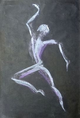 Ельцов Владимир. Танец. 1980-е гг. Бумага, смешанная техника. Размер: 40 х 27 см. Работа без 