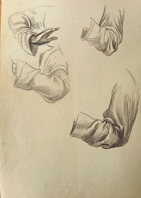 Артюшенко Сергей. Наброски. 1980-е г.г. Бумага, карандаш. Размер: 30 х 21,5 см. Работа без 