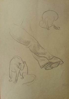 Артюшенко Сергей. Наброски. 1980-е г.г. Бумага, карандаш. Размер: 30 х 21,5 см. Работа без 