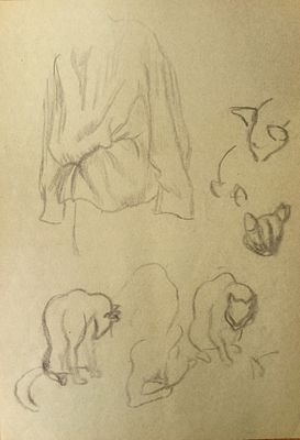 Артюшенко Сергей. Наброски. 1980-е г.г. Бумага, карандаш. Размер: 30 х 21,5 см. Работа без 