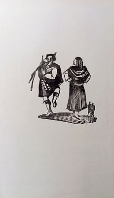 Ястребенецкий А.Г. Иллюстрация к балладам Роберта Бернса. Ксилография. Размер : 23 х 15 см. 