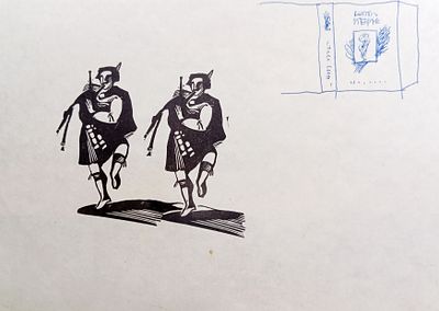 Ястребенецкий А.Г. Иллюстрация к балладам Роберта Бернса. Ксилография. Размер : 21 х 15 см. 