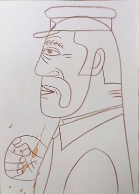 Гаврильчик Владлен. Товарищ Пердунов.1980-е годы. Бумага, цв. карандаш. Размер: 21 х 15 см. 