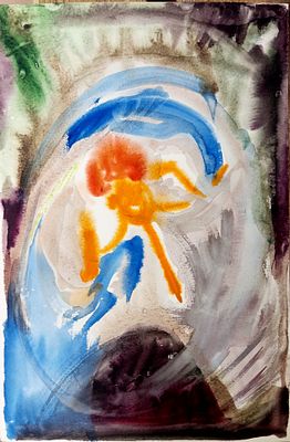 Н/Х Без названия. 1990-е годы. Бумага, акварель. Размер: 37х 25 см. В хорошем состоянии.