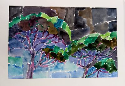 Иванов Игорь. Пейзаж. Монтенегро, 2011 г. Бумага, акварель. Размер:19,5 х 29 см. Работа 