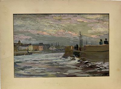 Бернштейн Станислав. Вид Ленинграда. 1960-е гг. Картон, темпера. Размер: 19 х 28 см.
Работа без 