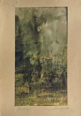 Евтихиев Александр. Бог грозы. 1968 г. Бумага, акварель. Размер: 39 х 21 см.
Работа подписная. 