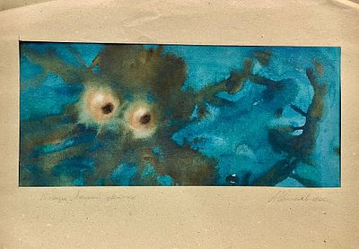 Евтихиев Александр. К сказке "Аленький цветочек". 1965 г. Бумага, акварель. Размер: 18 х 40,5 