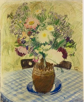 Кукс М. Букет. Бумага, смешанная техника. Размер: 38 х 30 см.
Работа подписная. В хорошем состоянии.