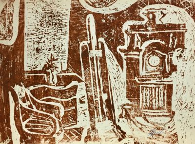 Савинова Наталия. Комната. Бумага, эстамп, авторская техника. Размер: 31,5 Х 43,5 см.
Работа 