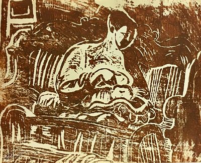 Савинова Наталия. Женщина с младенцем. Бумага, эстамп, авторская техника. Размер: 29,5 Х 42 см. 