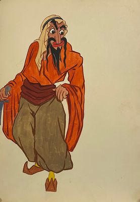 Эскиз костюма для Театра кукол. Бумага, гуашь. Размер: 41,5 х 29,5 см.
В хорошем состоянии.