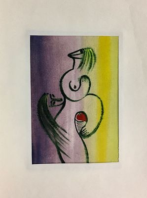 Зверев Никола. Эротическая композиция. Бумага, акварель. Размер: 21,5 х 15 см.
Работа без 