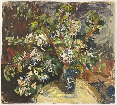 Флоренская Ольга. Жасмин. 1978 г. Картон, масло. Размер: 53,5 х 59,5 см. Работа подписная с 