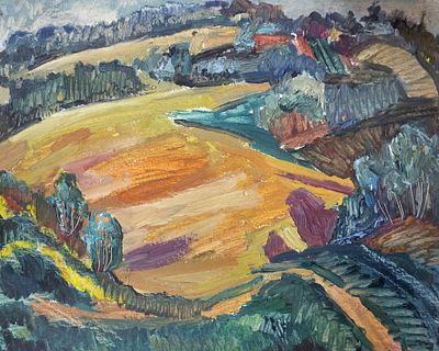 Гершкович Александр. Простор. 1980 гг. Картон, масло. Размер: 39,5 х 50 см. Работа без подписи. 