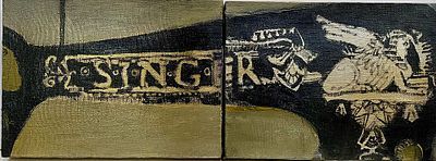 Васильева Ира. Зингер. 2007 г. Холст, масло. Размеры: 15 х 20 см; 15 х 20 см. Работа подписная. 