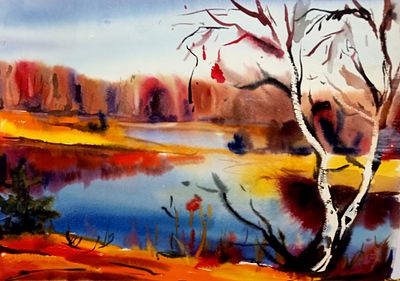 Вайциос Василис. Ершиха. 1990-е г.г. Бумага, акварель. Размер: 36 х 51 см . Работа в хорошем 