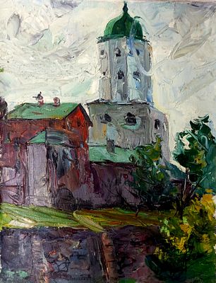 Вайциос Василис. Выборг. 1992 г. Холст, масло. Размер: 41 х 32,5 см. Работа подписная, в 