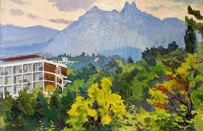 Миронов А. Крым. 1970-е гг. Картон, масло. Размеры: 23 х 35 см. Работа в хорошем состоянии. Миро 