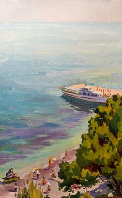 Миронов А. Море. 1970-е гг. Картон, масло. Размеры: 35 х 23 см. Работа в хорошем состоянии. Миро 