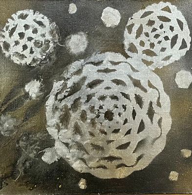 Сотников Иван. Снежинки. 2000-е гг. Холст, акрил. Размер: 29,5 х 29,5 см.
Работа подписная с 