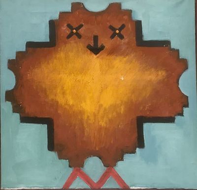 Батищева Наталья. Сова. 1980-е гг. Холст, масло. Размер: 44,5х46 см.
Работа без подписи. В 