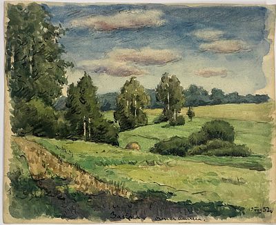 [Из собрания семьи В. Успенского] Успенский Владимир. Засека. Ясная поляна. 1953 г. Бумага 