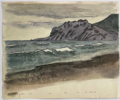 [Из собрания семьи В. Успенского] Успенский Владимир. Пейзаж. Бумага, акварель, карандаш. 