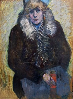 Кучеренко Владимир. Женский портрет. 1980-е гг. Картон, смешанная техника. Размер: 93,5 х 69 