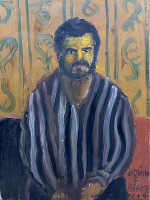 Флоренский Александр. Война в Ираке. 1991 г. Холст, масло. Размер: 80 х 60 см.
Работа подписная 