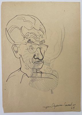 Танкаян Валентин. Портрет художника Всеволода Сулимо-Самуйлло. 1964 г. Бумага, фломастер. 