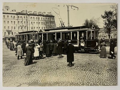 Фото. Трамвай №9. СПб. 1908 г. Размер: 11 х 15 см. Фото в хорошем состоянии.