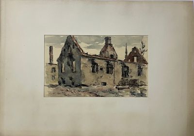 [Из собрания семьи В. Успенского] Успенский Владимир. Город Пярну. 1945 г. Бумага, акварель 