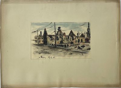 [Из собрания семьи В. Успенского] Успенский Владимир. Город Пярну. 1945 г. Бумага, тушь 