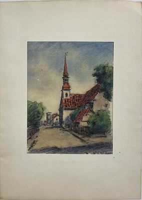 [Из собрания семьи В. Успенского] Успенский Владимир. Город Пярну. 1945 г. Бумага, тушь 