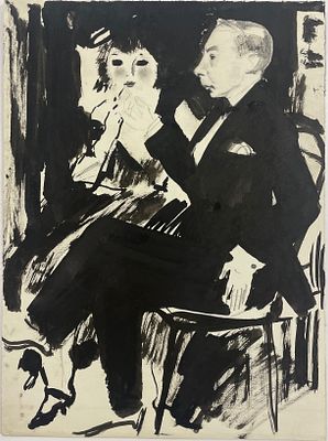 [Из собрания семьи В. Успенского] Рудаков Константин (?). Портрет Владимира Успенского и 