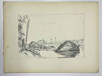 Остроумова-Лебедева Анна. Петербург. Школьный дом Петра I. Автолитография. 1922 г. Размер 