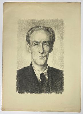 Верейский Георгий. Портрет Евгения Мравинского. 1947 г. Бумага, литография. Размер листа: 62 х 