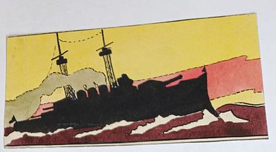 Миронов Сергей. Крейсер. 1930-е г.г. Бумага, тушь, акварель. Размеры: 7 х 14см. Работа в 