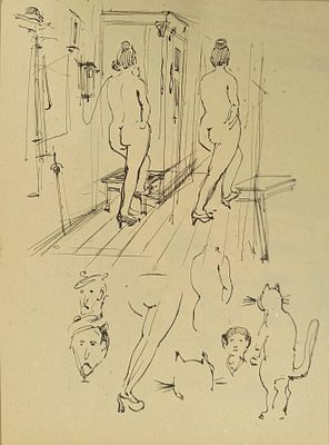 Миронов А. Наброски к иллюстрациям романа "Мастер и Маргарита". 1970-е г.г. Бумага, тушь. 