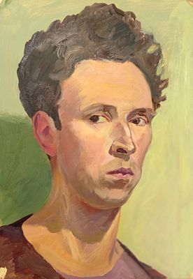 Миронов А. Автопортрет. 1966 г. Бумага, масло. Размер: 35 х 25 см. Работа в хорошем состоянии 