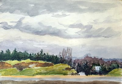 Миронов А. Юкки. 1963 г. Бумага, акварель. Размер: 21 х 30 см. Работа подписная, в хорошем 